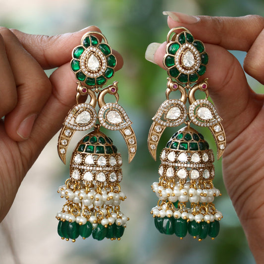 Madhurima Jadau Kundan Jhumkas