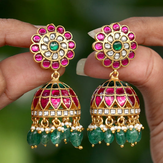 Charvi Jadau Kundan Jhumkas