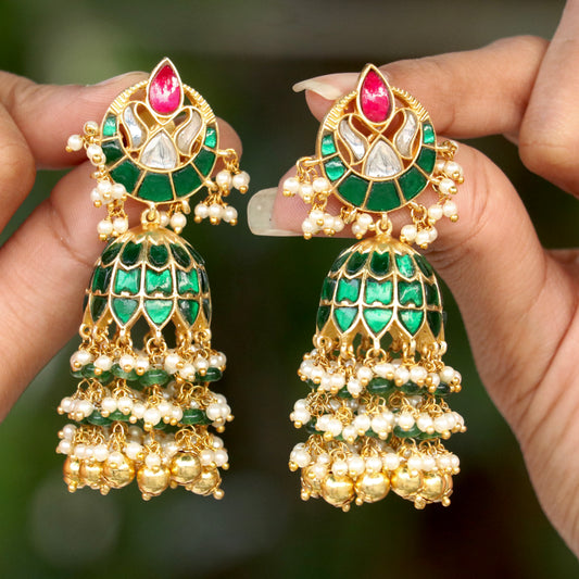 Noor Jadau Kundan Jhumkas