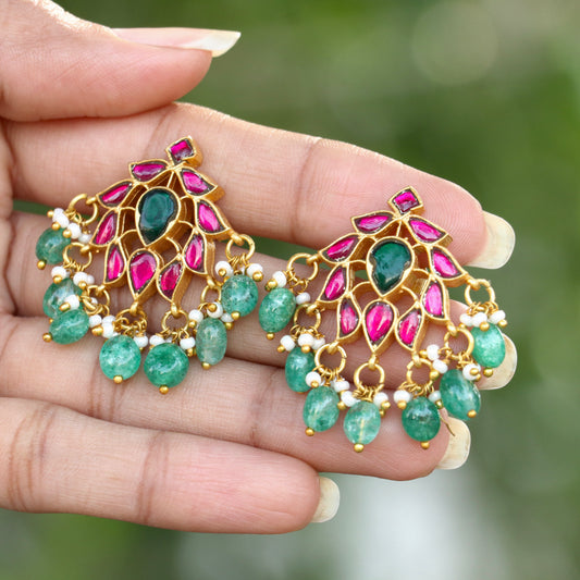 Jadau Kundan Kamal Earrings