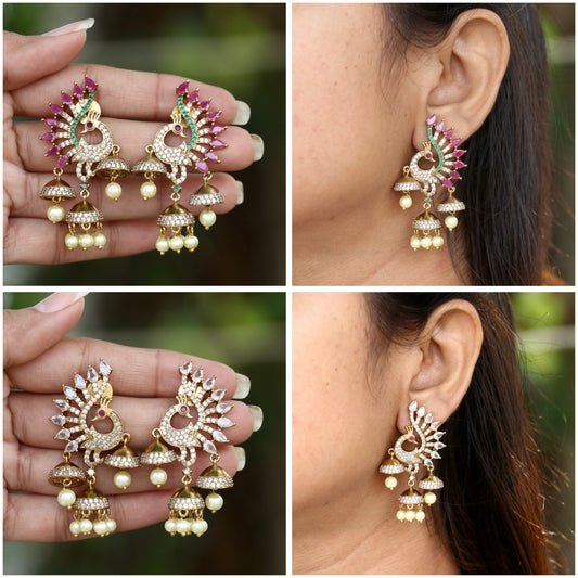 Peacock Glory Jhumkis