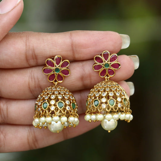 Crimson Glow Simple Mini Jhumka