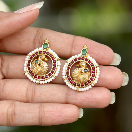 Peacock Sparkle Round studs