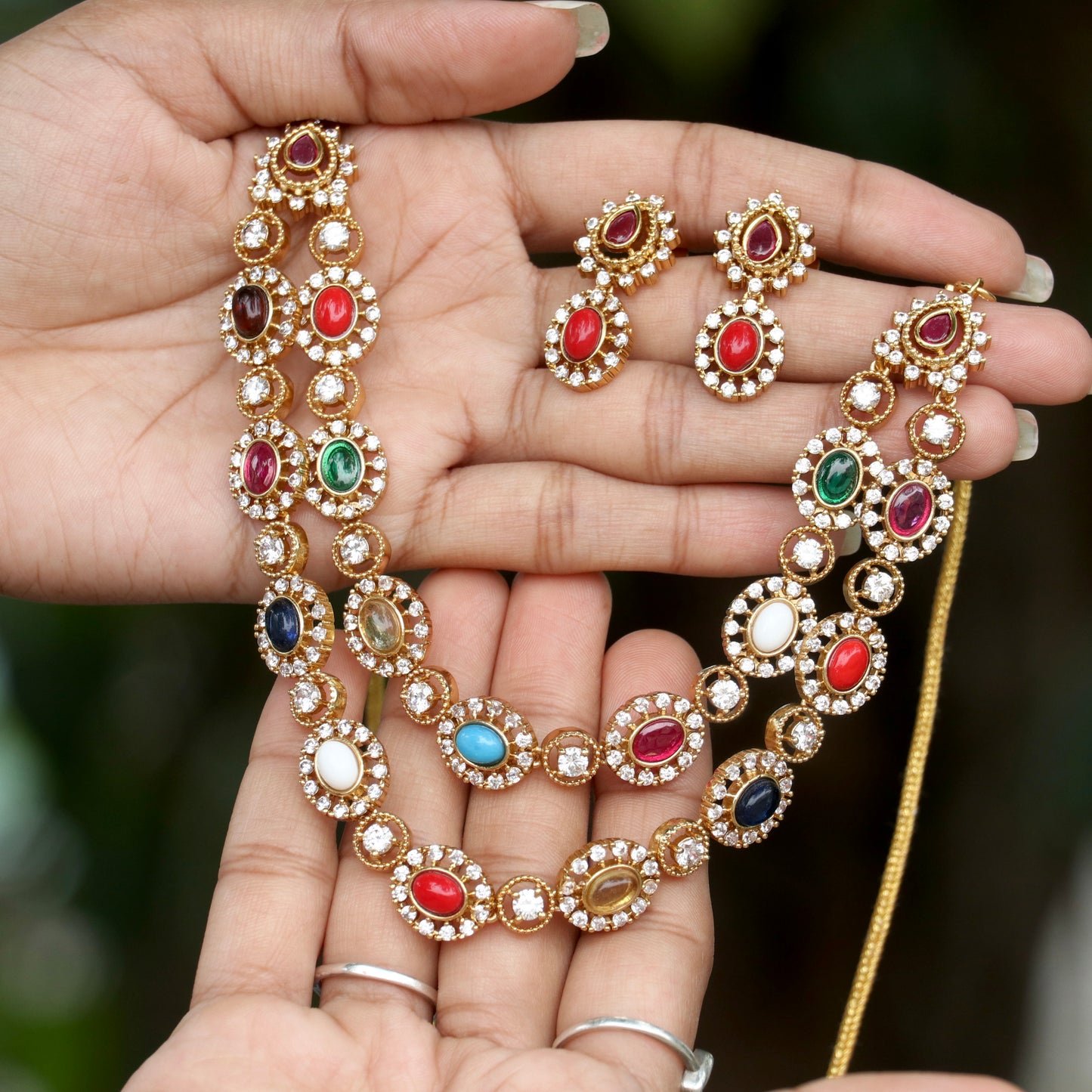 Rani Navratna Layer Necklace