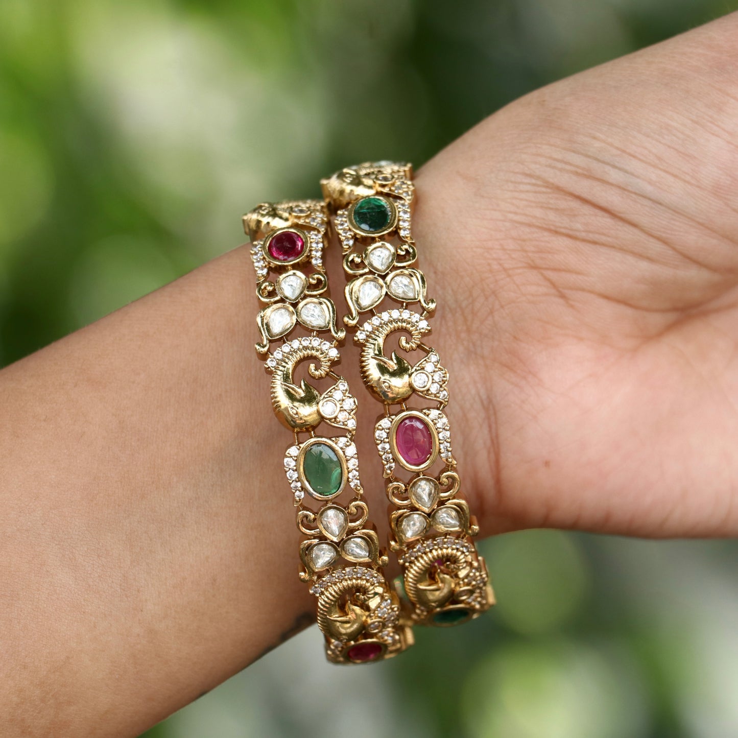 Puja Pankhuri Gold Finish Bangles