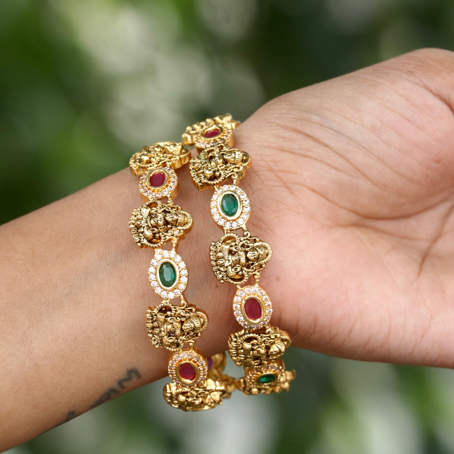 Shubha Gold Finish AD Bangles