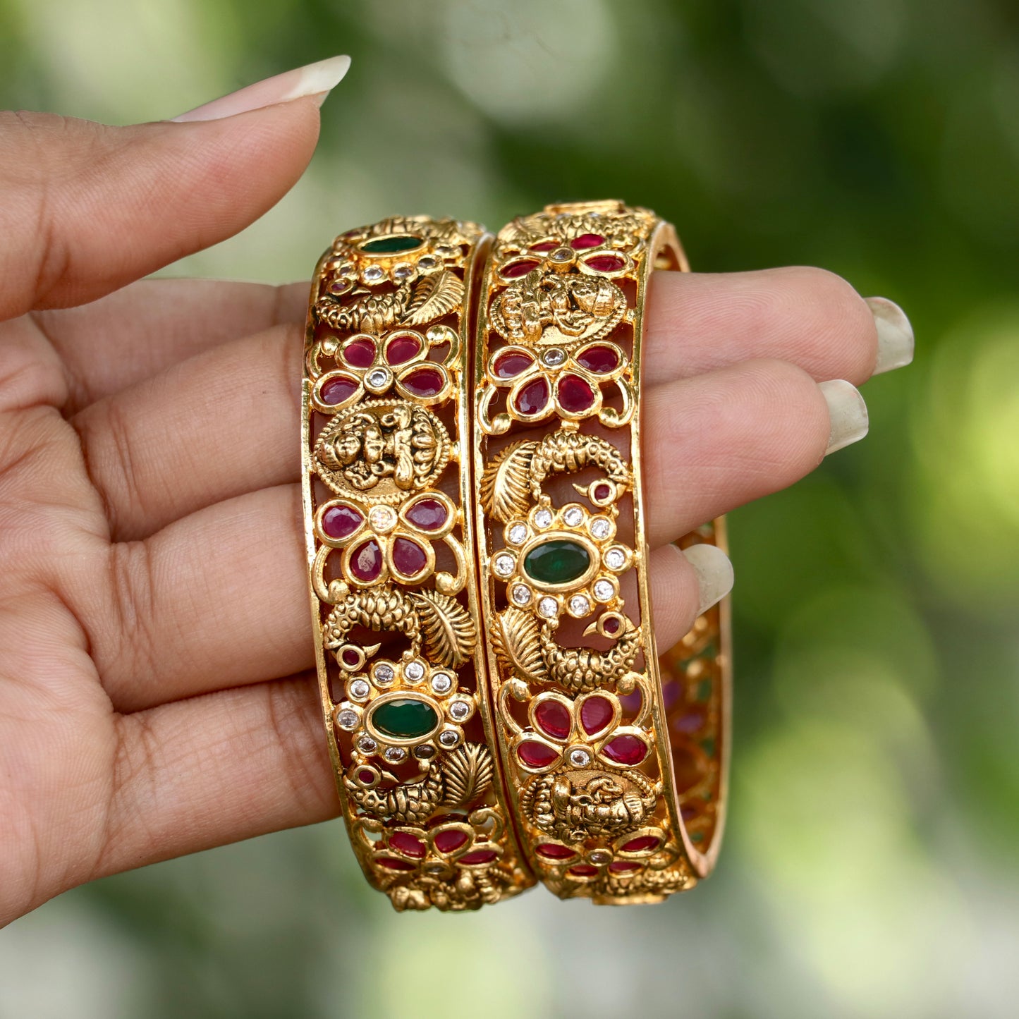 Manikya Gold Finish Bangles