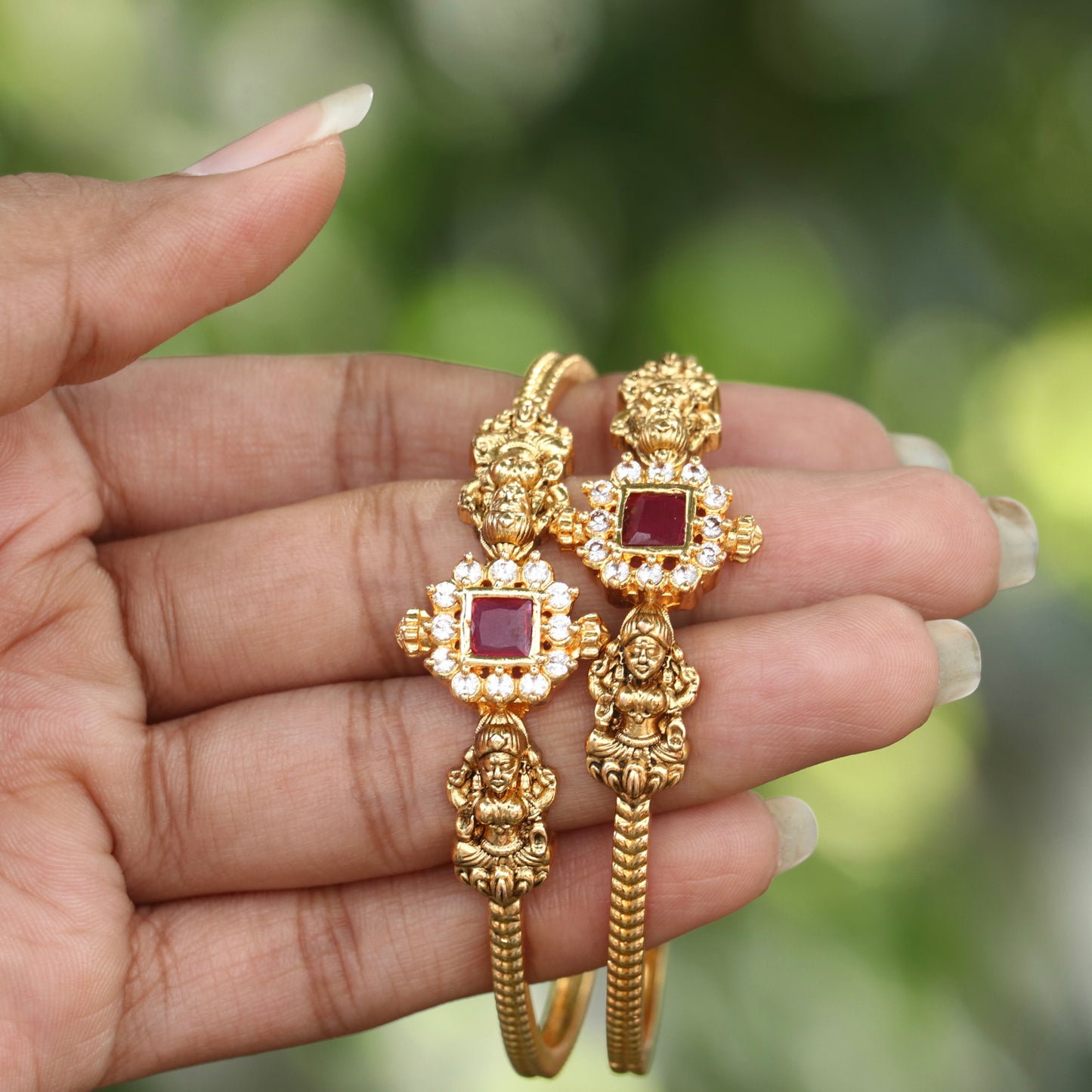 Rivaayat Gold Finish Kada Bangles