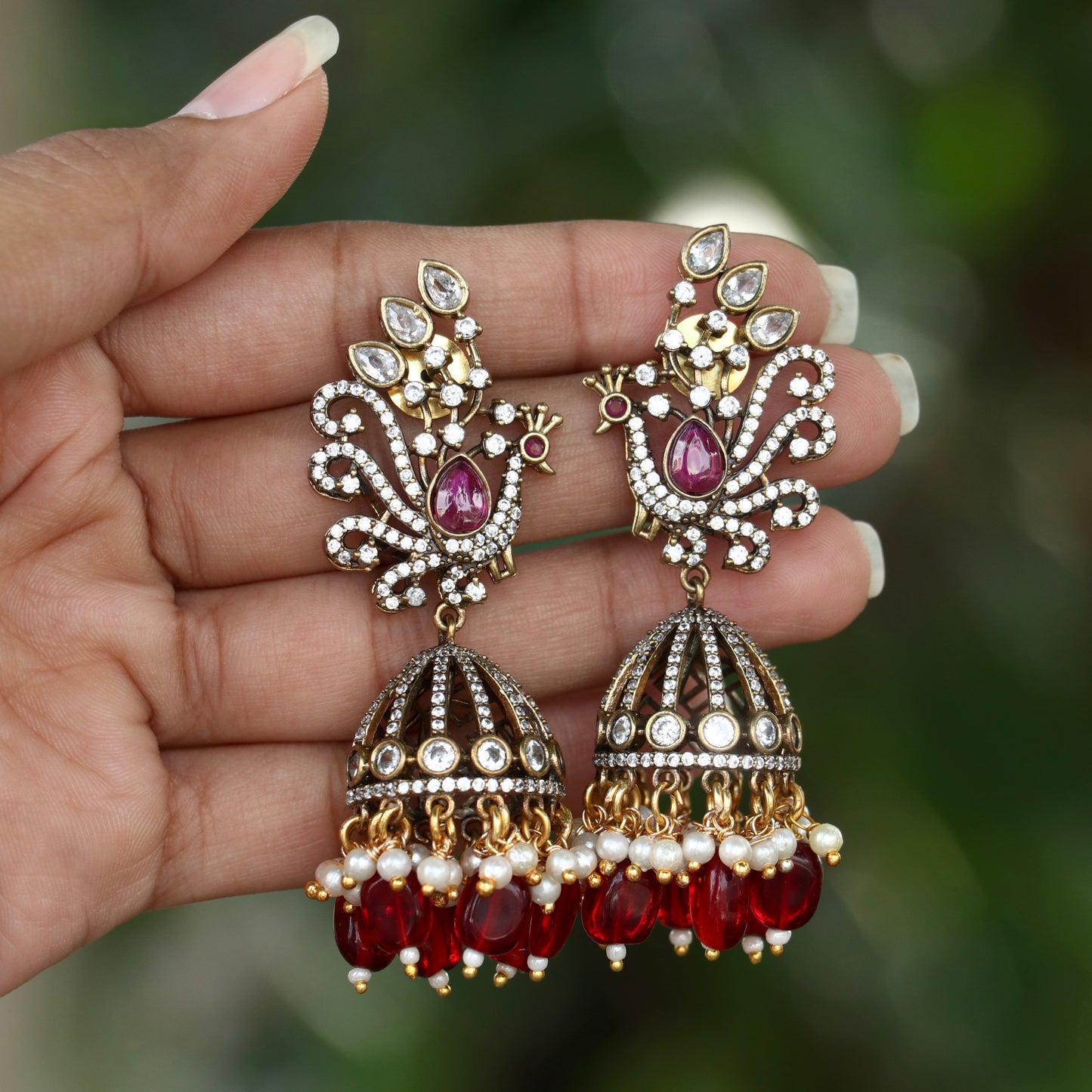 Peacock Designer Jhumka Earrings