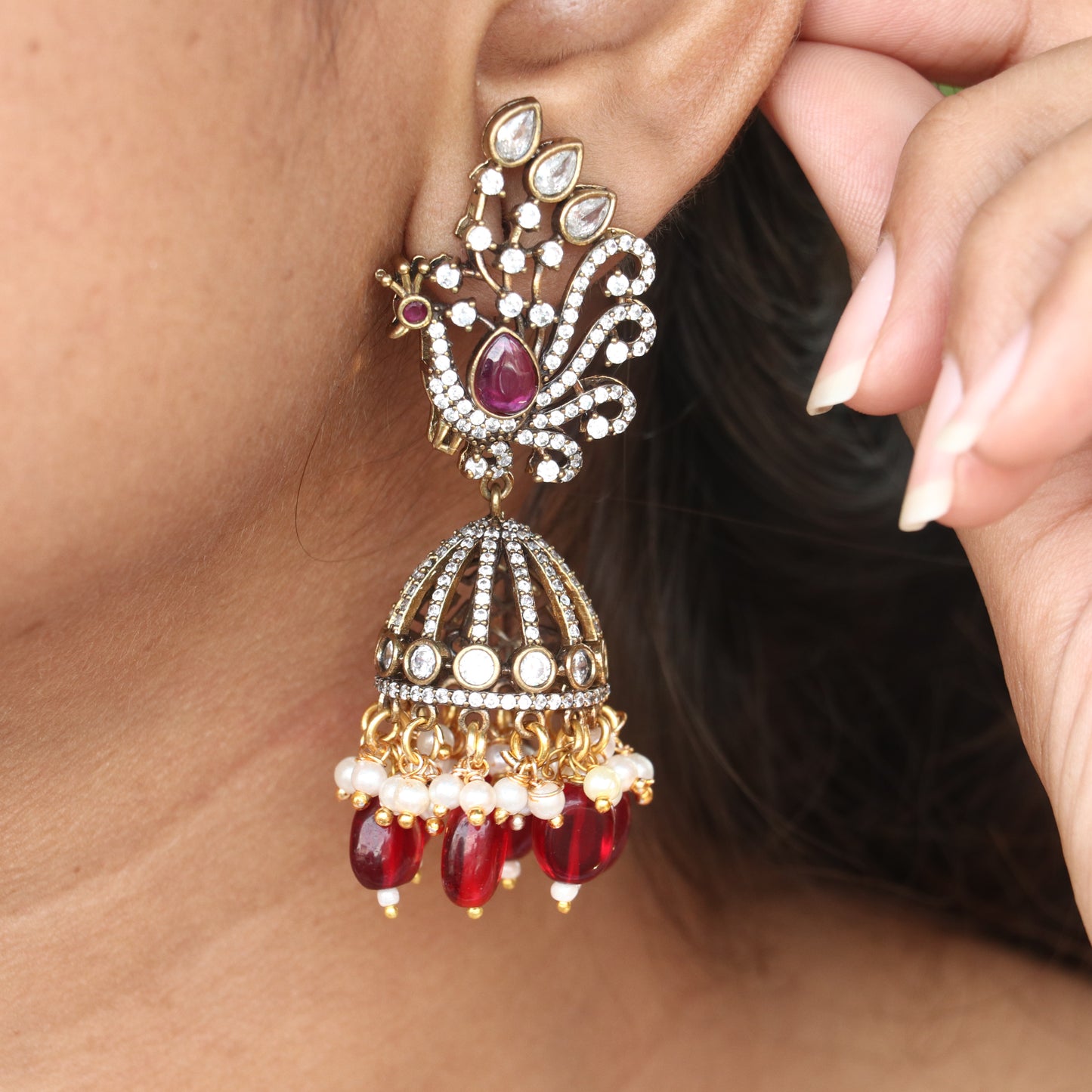 Peacock Designer Jhumka Earrings