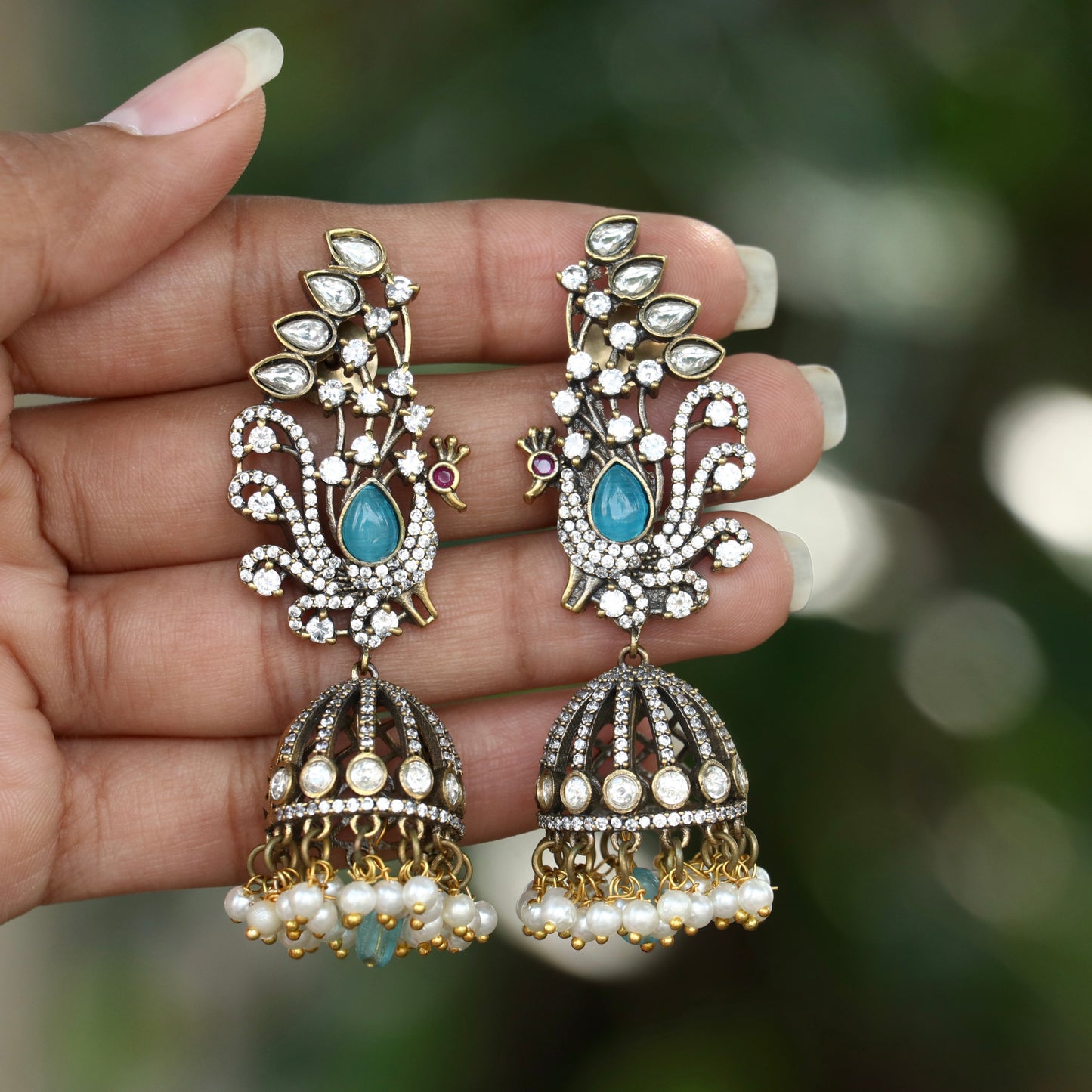 Peacock Designer Jhumka Earrings