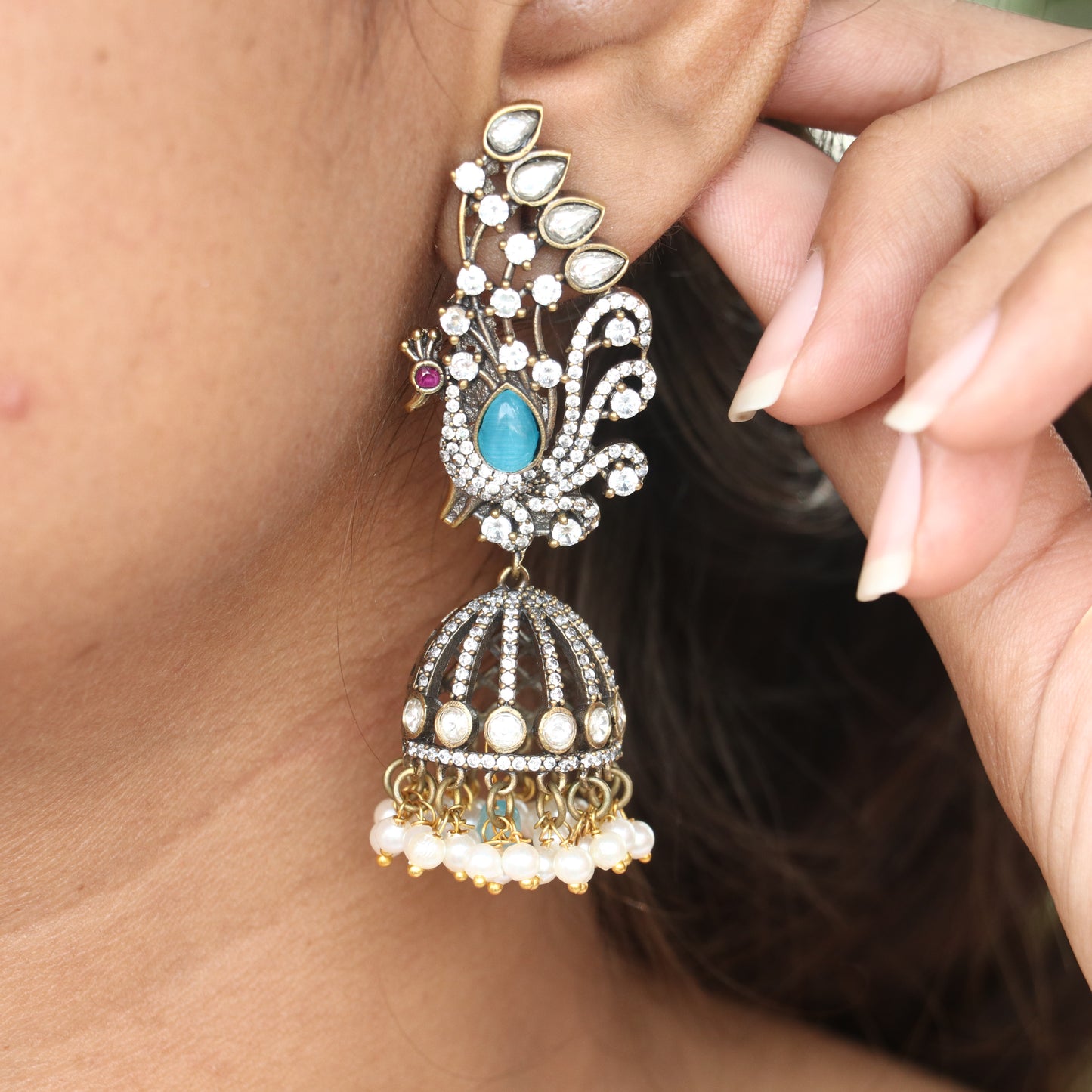 Peacock Designer Jhumka Earrings