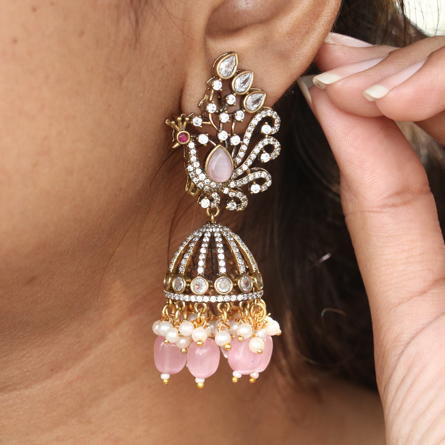 Peacock Designer Jhumka Earrings