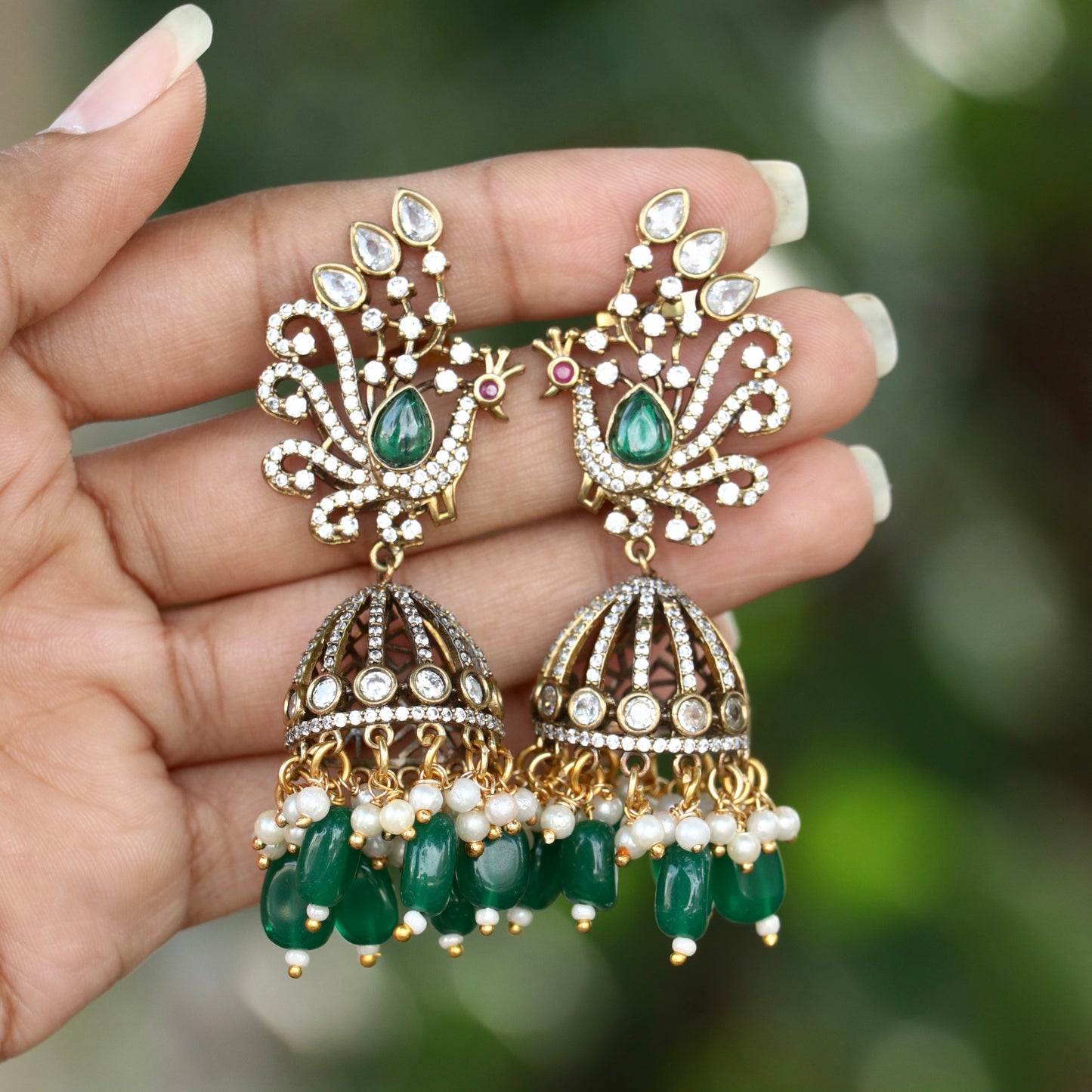 Peacock Designer Jhumka Earrings