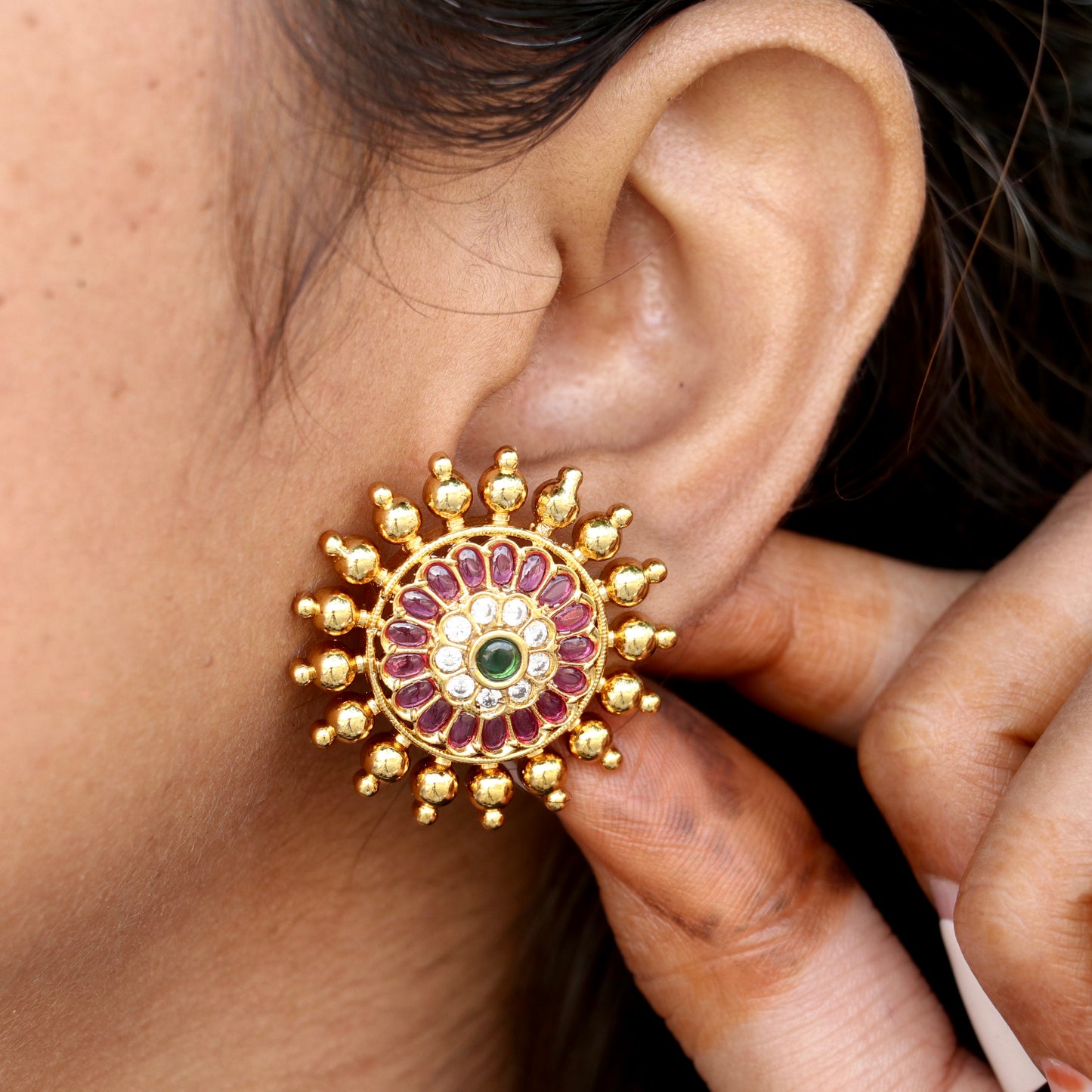 Sri Chakra Thodu studs