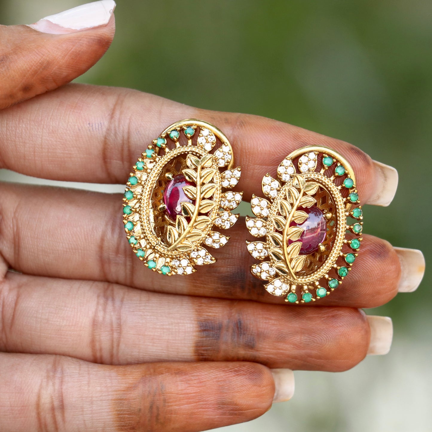 Crystal Bud Charms Studs