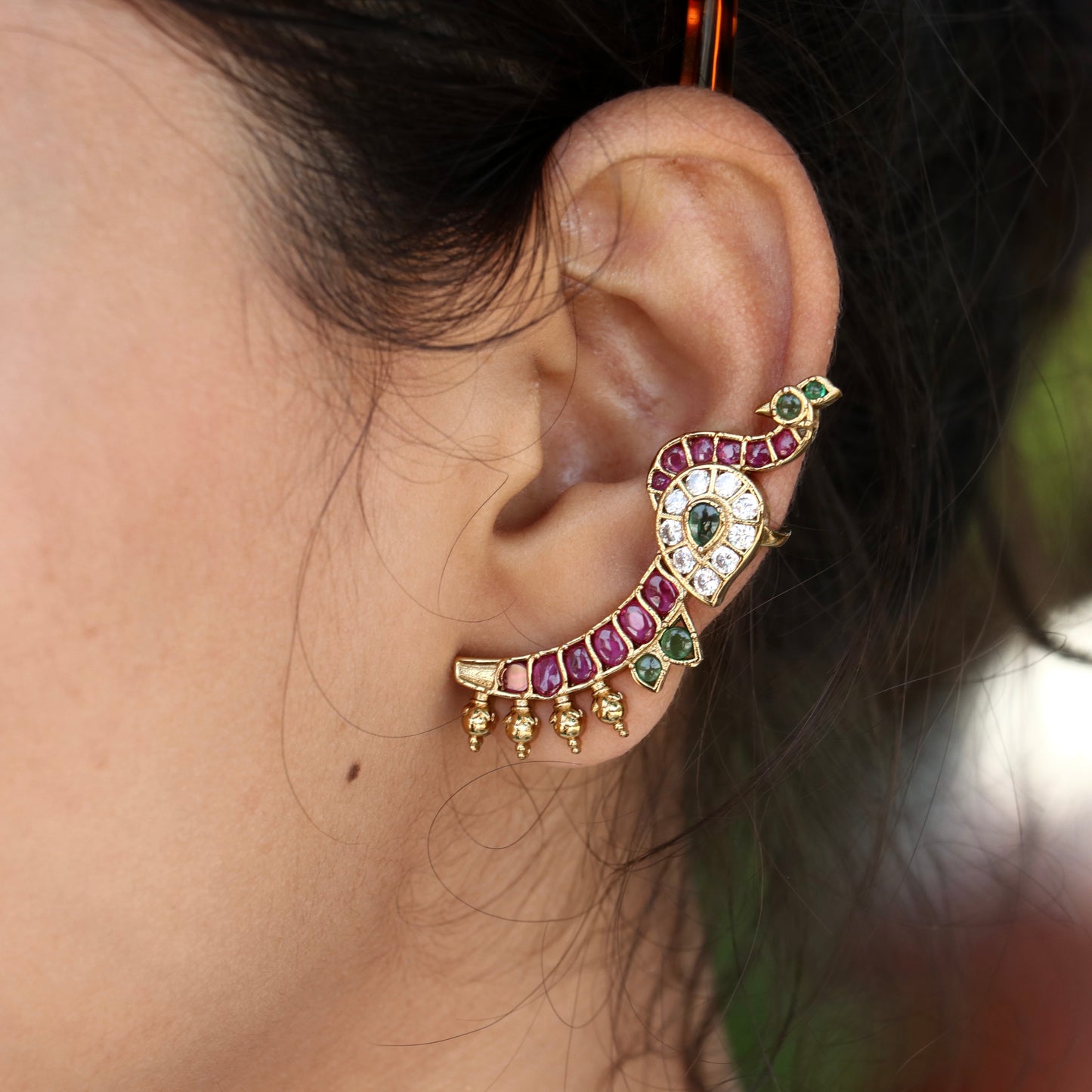 Light Weight Peacock Designer Ear-Cuff