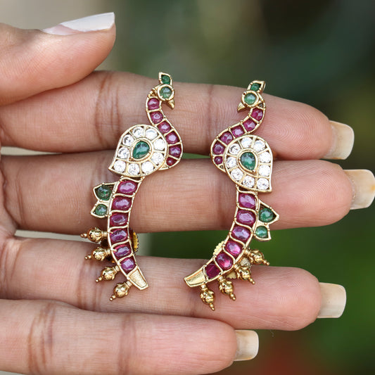 Light Weight Peacock Designer Ear-Cuff