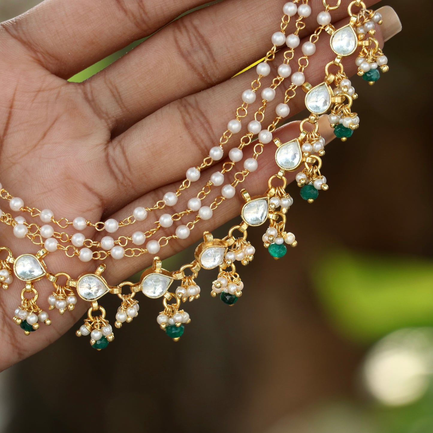 Jadau Kundan Earrings With Mattal