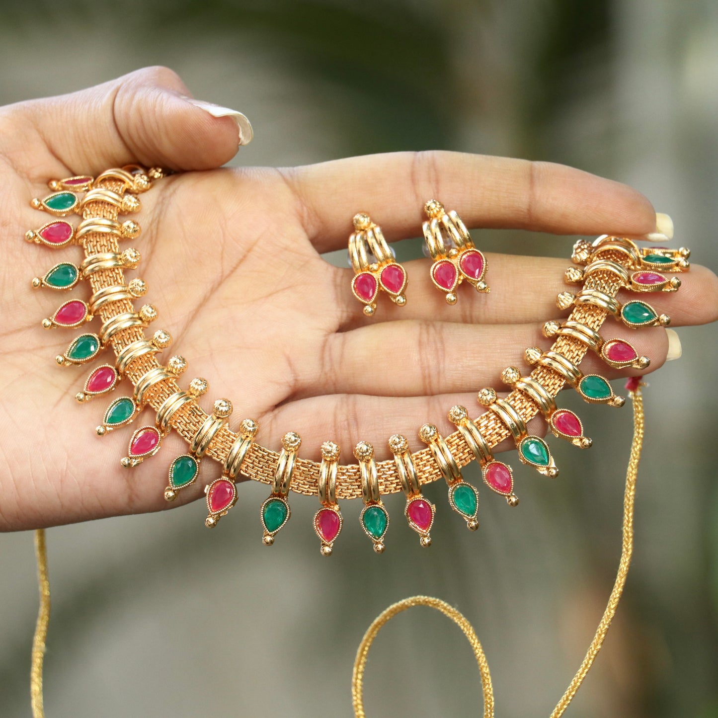 Spike Designer Antique Gold Necklace