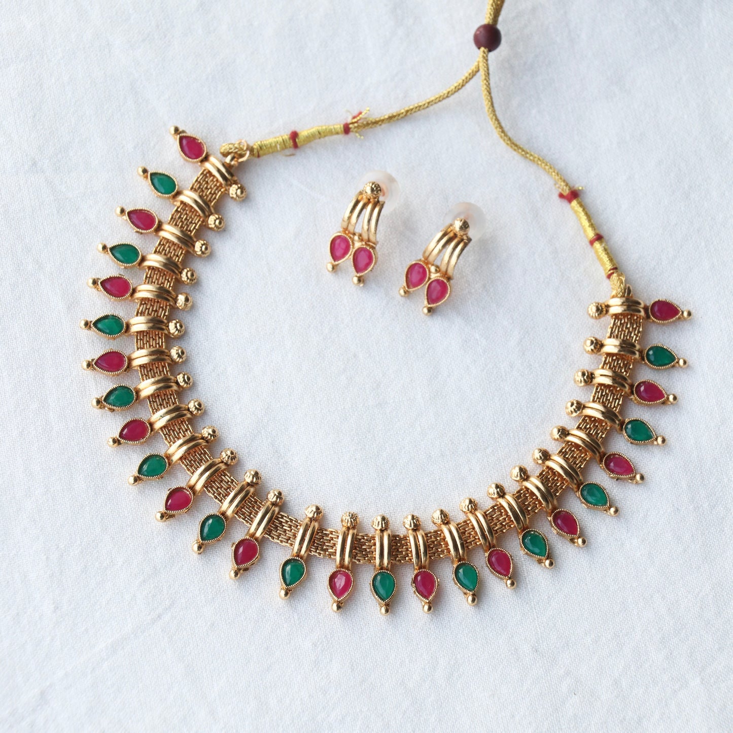 Spike Designer Antique Gold Necklace