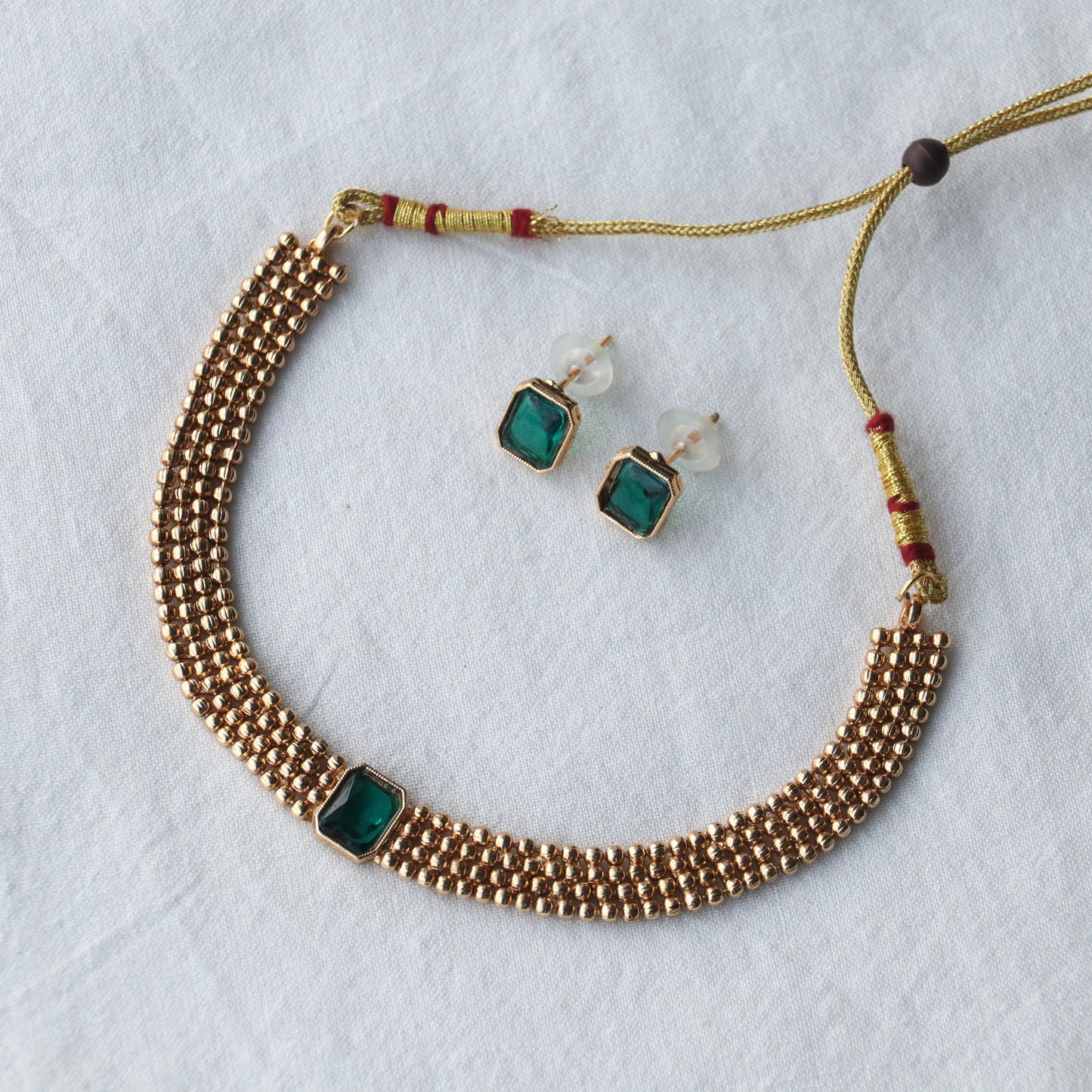 Veda Chain Choker Set With Earrings