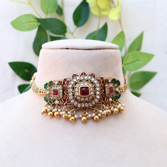 Multi-Color Kundan Stone Choker Set