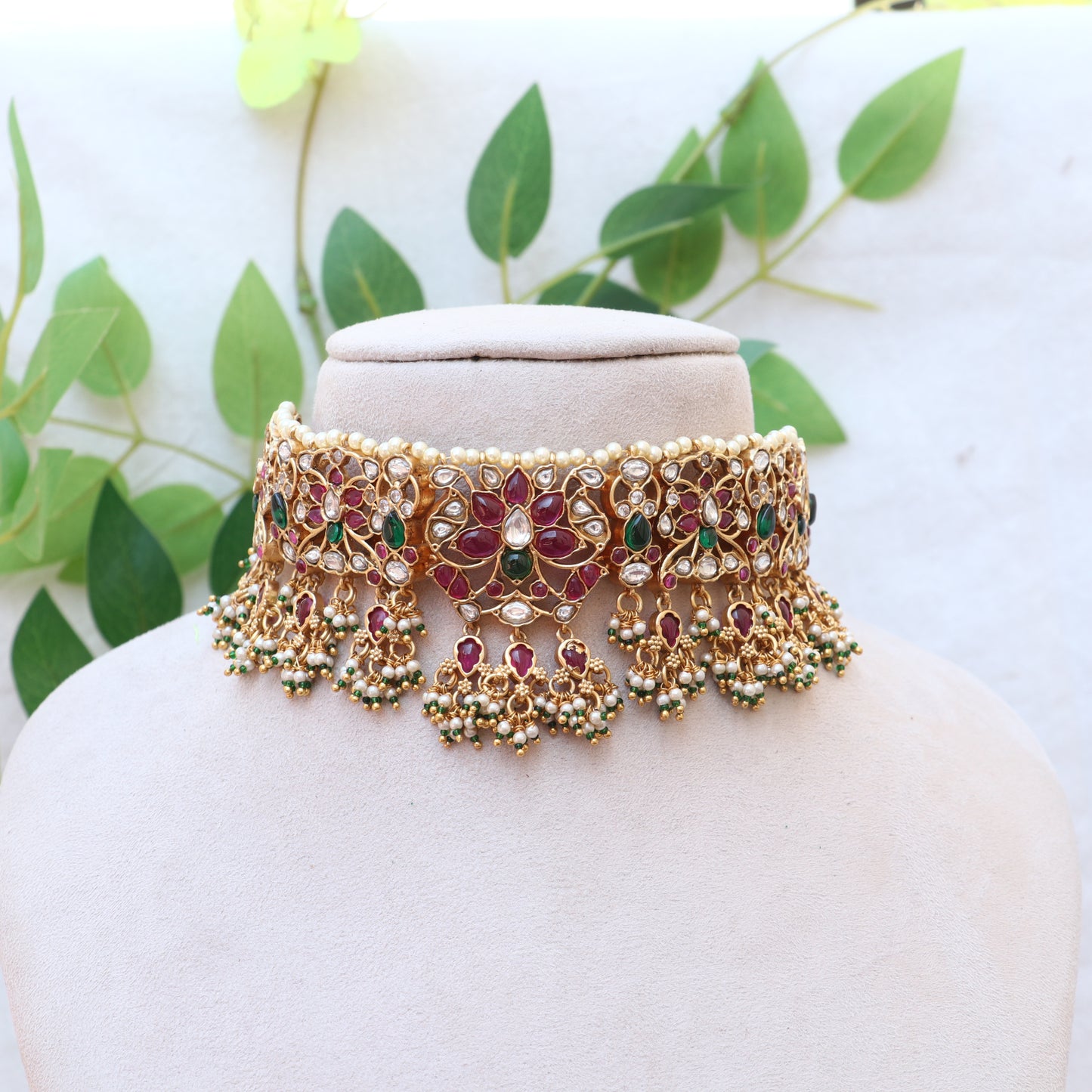 Lotus Design Inspired Kundan Choker