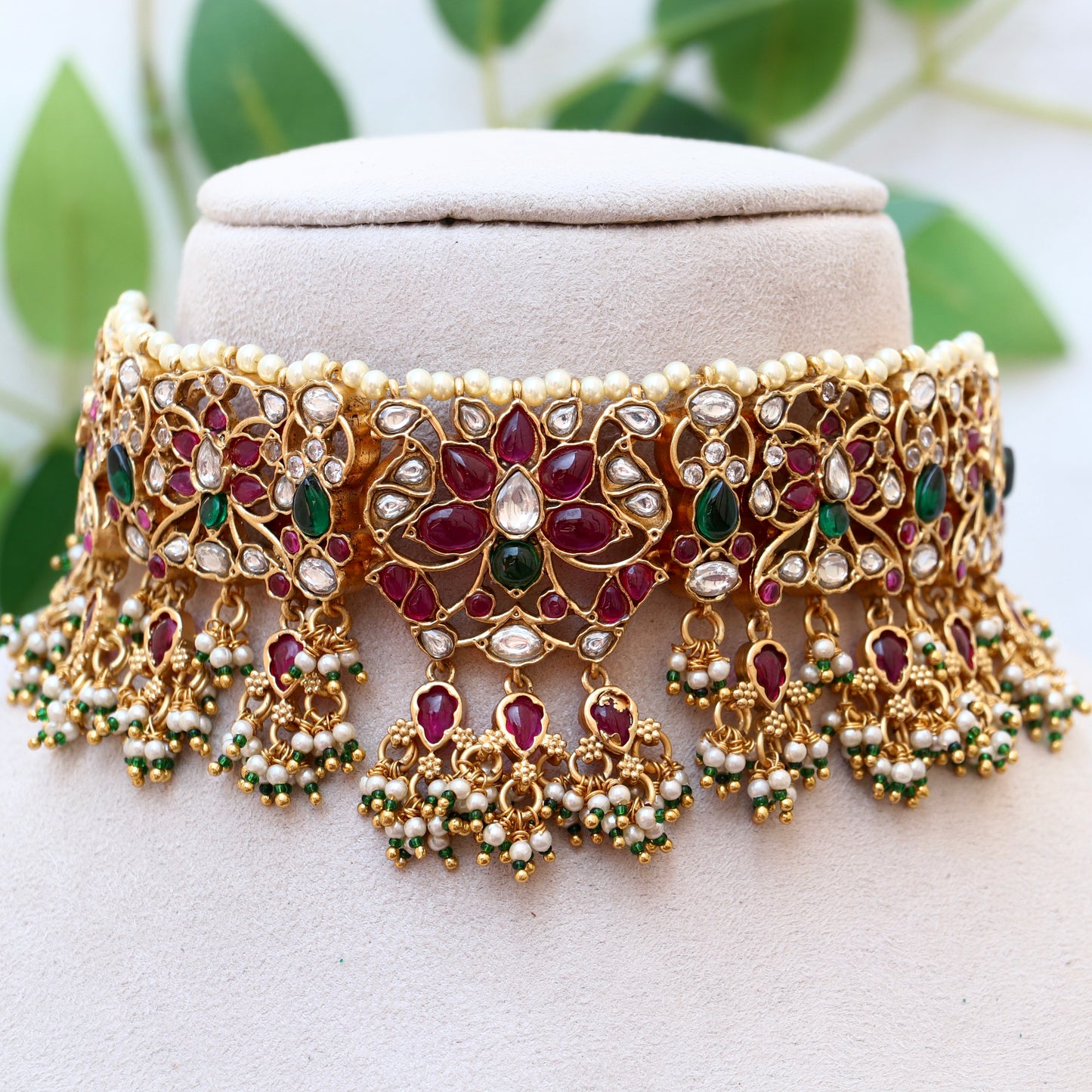 Lotus Design Inspired Kundan Choker
