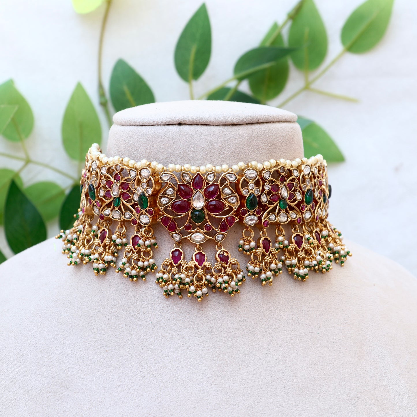 Lotus Design Inspired Kundan Choker
