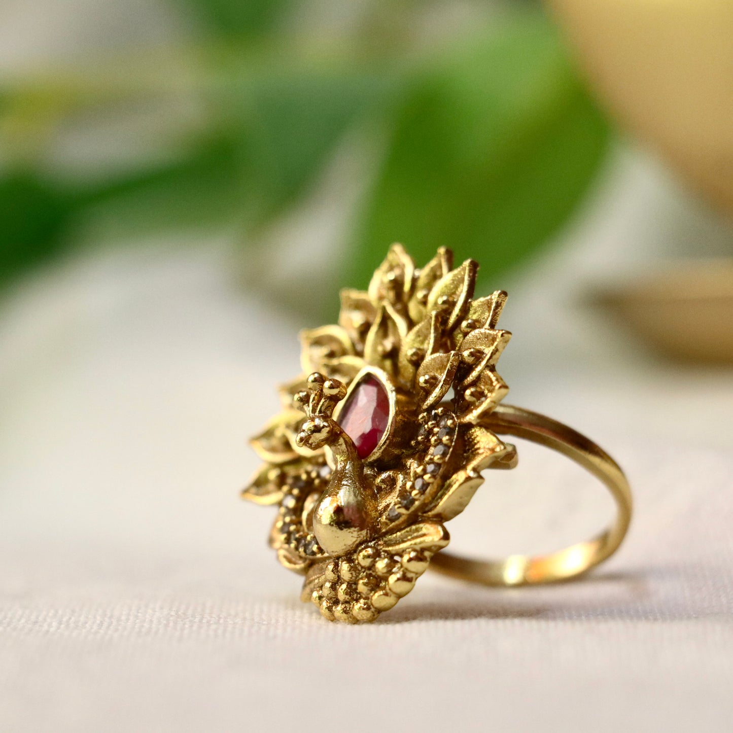 Peacock Designer Finger Ring