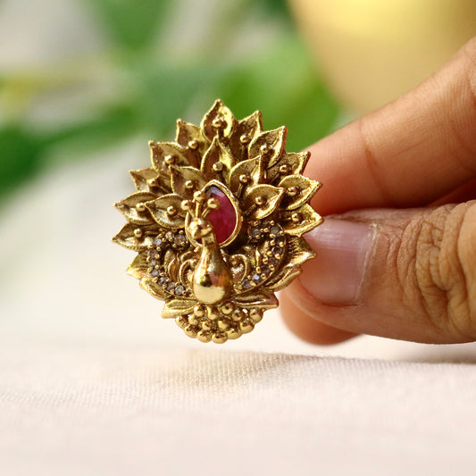 Peacock Designer Finger Ring