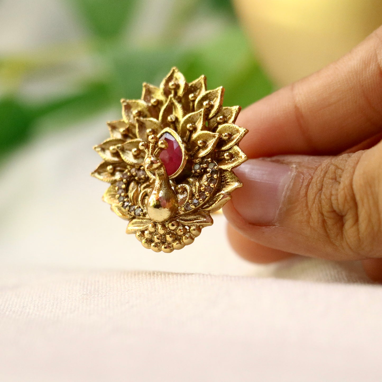 Peacock Designer Finger Ring