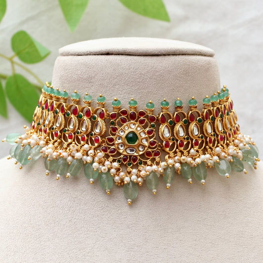 Bridan Kemp & Kundan Stone Choker Set
