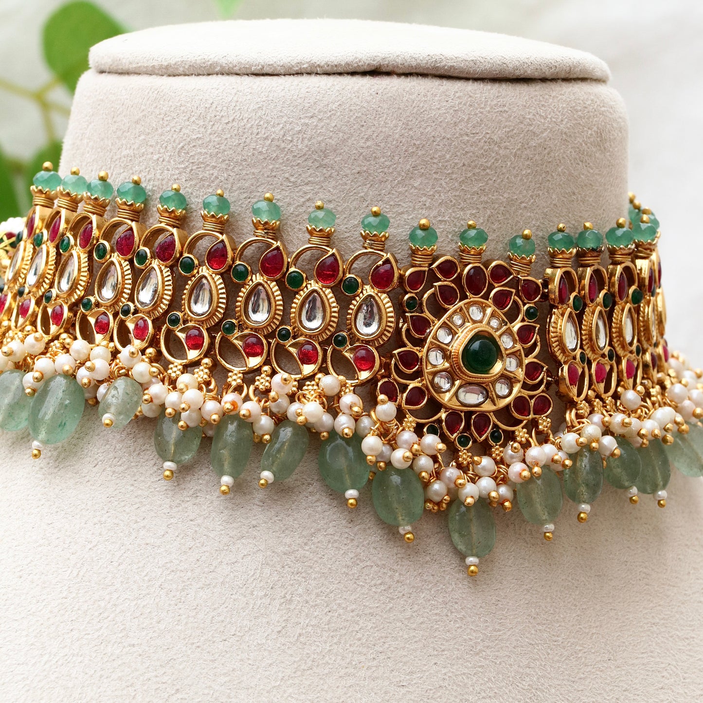 Bridan Kemp & Kundan Stone Choker Set