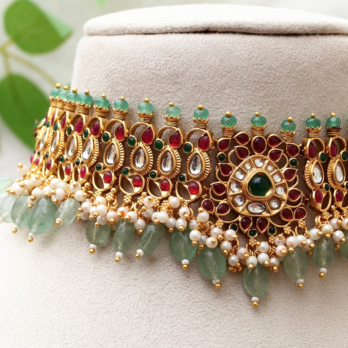 Bridan Kemp & Kundan Stone Choker Set