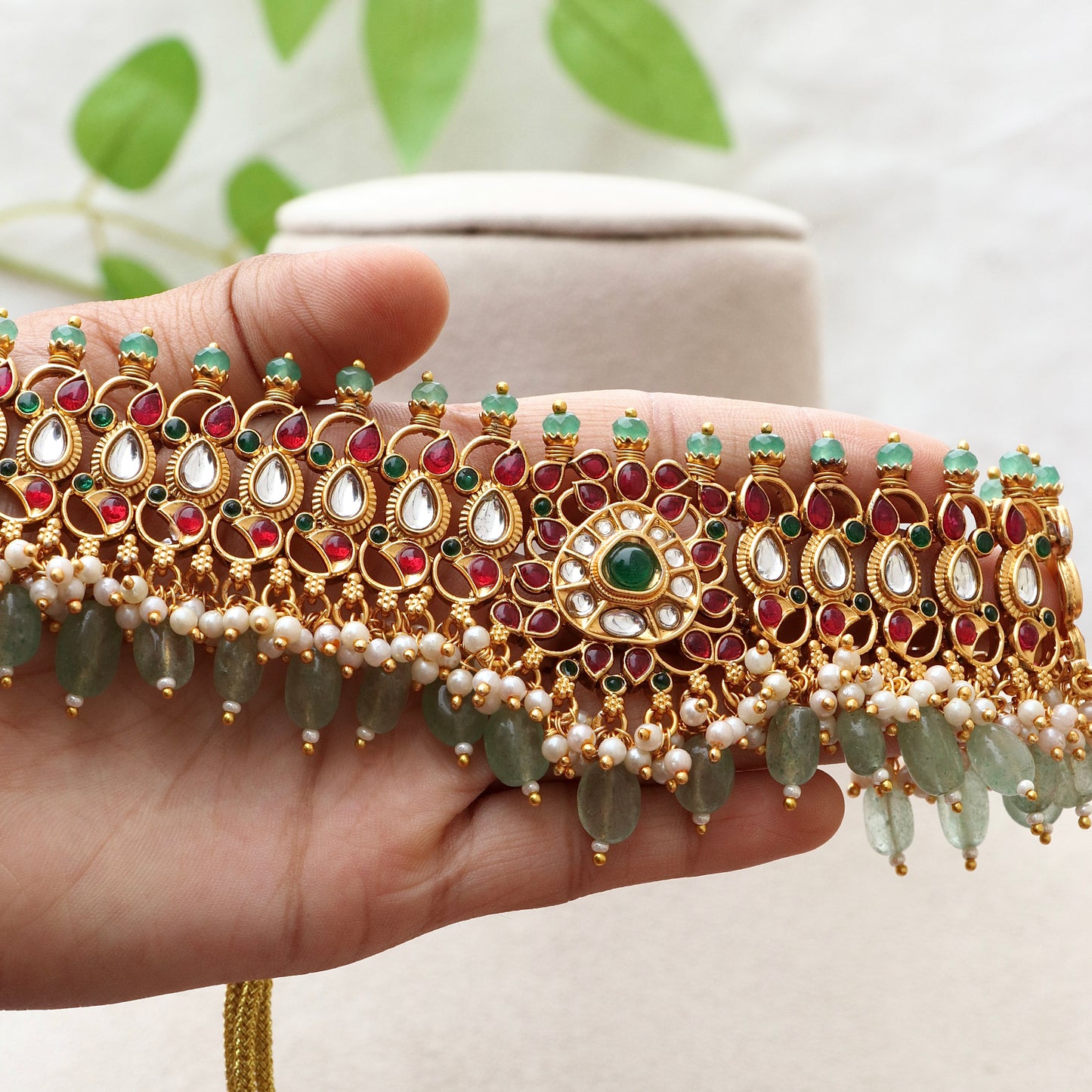 Bridan Kemp & Kundan Stone Choker Set