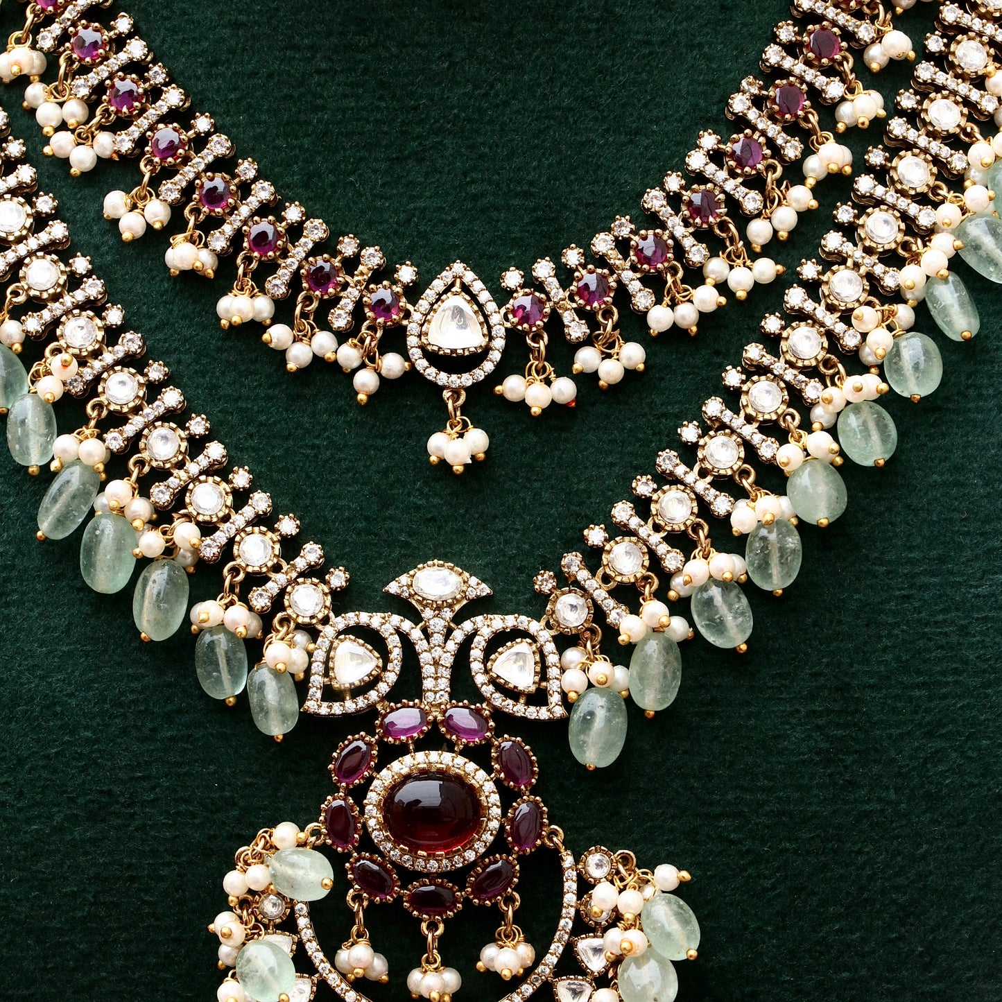 Prapti Moissanite Polki Kundan Bridal Combo Set / Short / Long Set