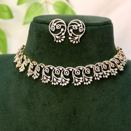 Simple White Stone Necklace Set