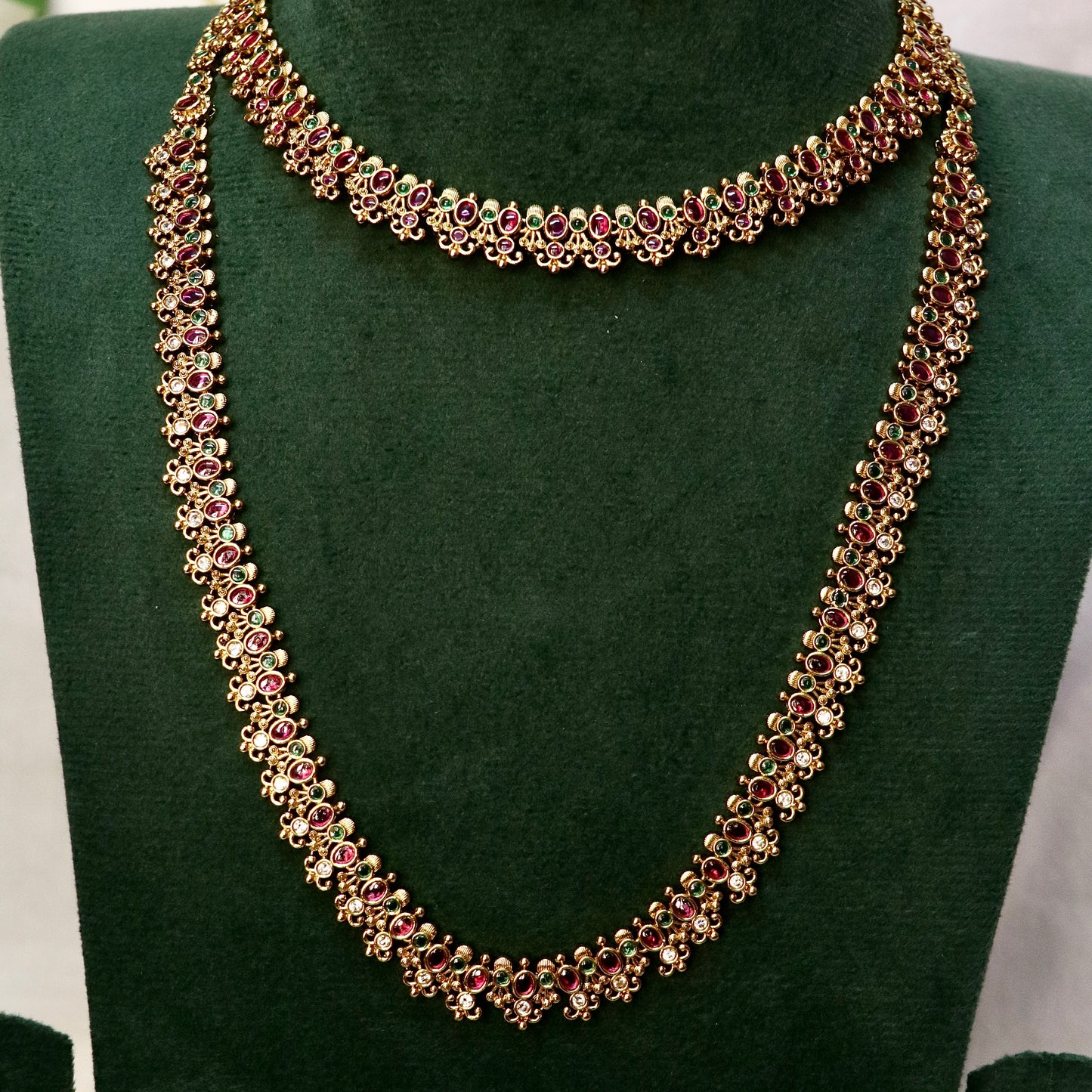 Bridal Simple Set Combo Necklace - Short / Long Necklace