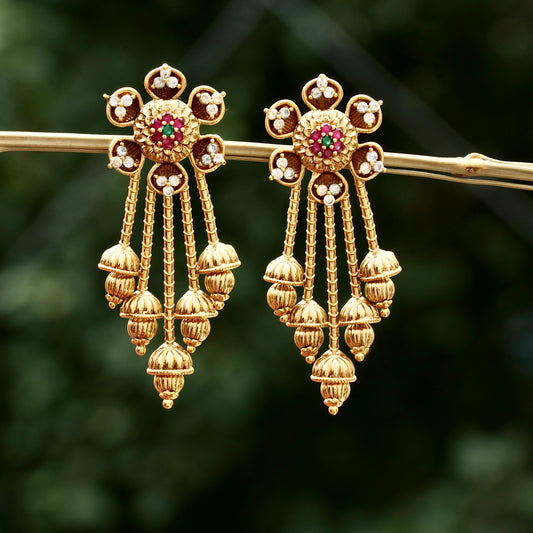 Floral Designer Hanging Earrings