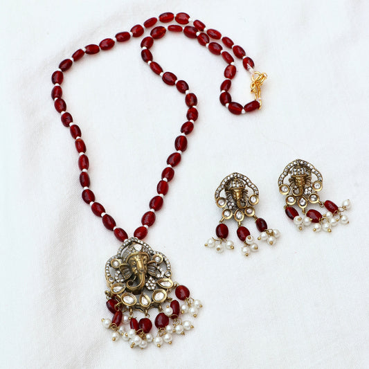 Ganesh Pendant Mala Set
