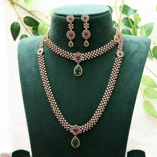 White Stone Bridal Combo Set