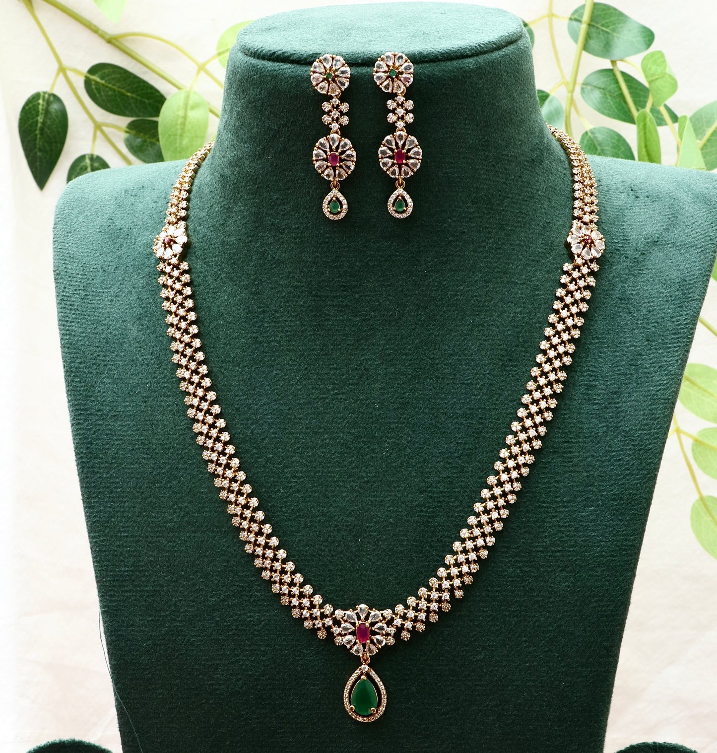 White Stone Bridal Combo Set