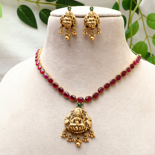 Ruby Bharatanatyam Necklace
