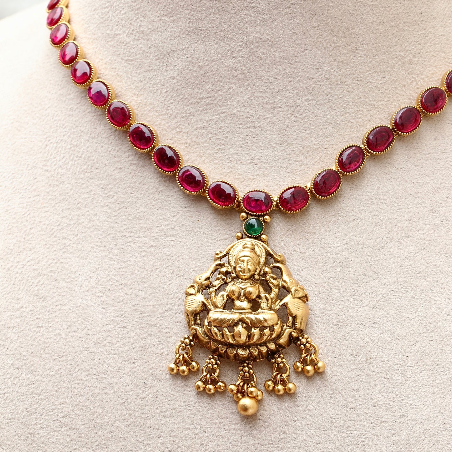 Ruby Bharatanatyam Necklace