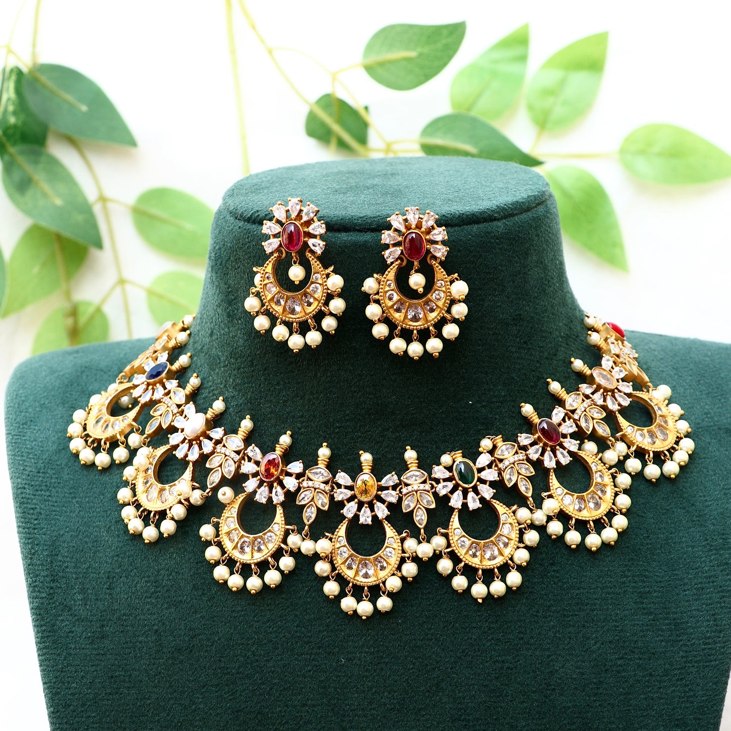 Stone Chandbali Necklace