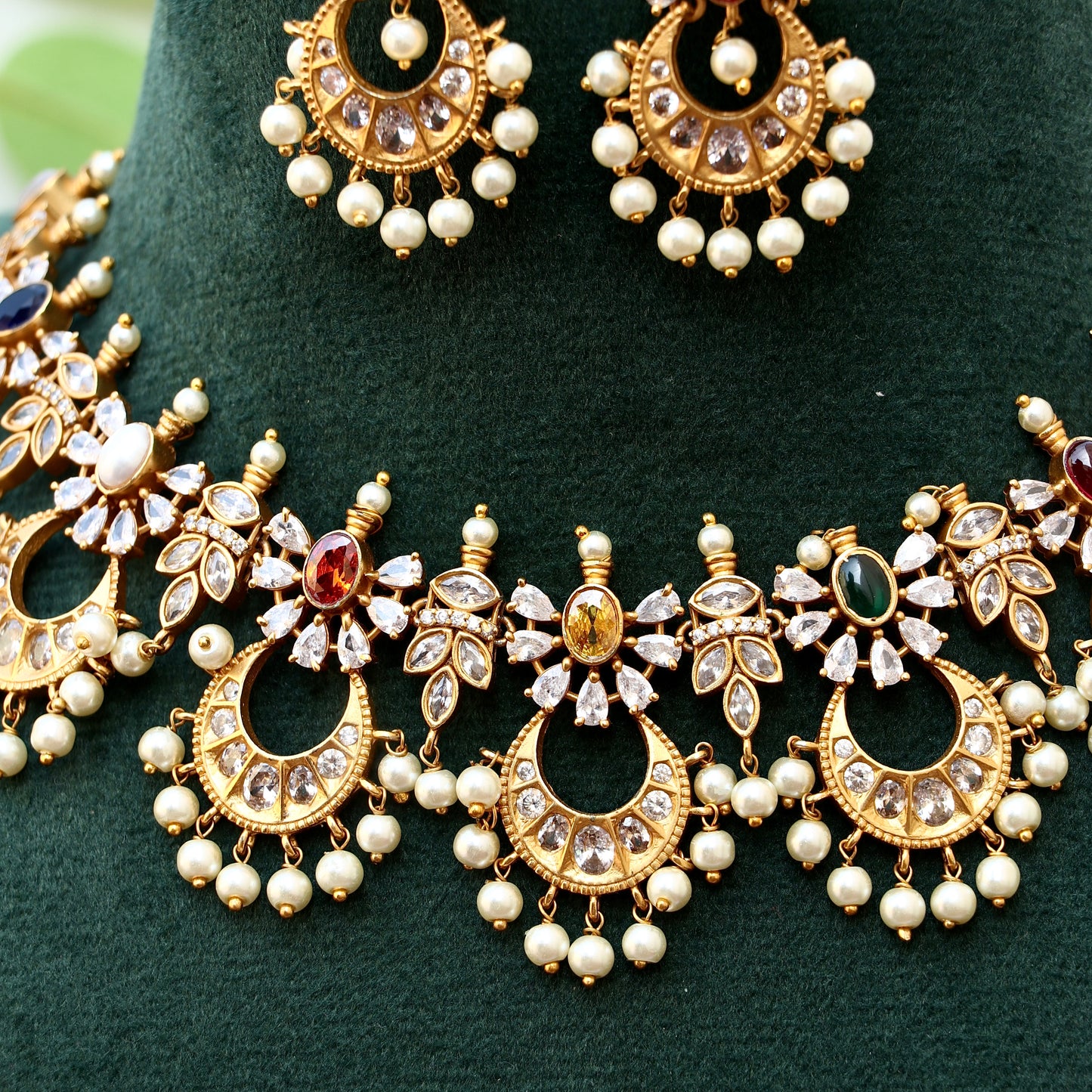 Stone Chandbali Necklace