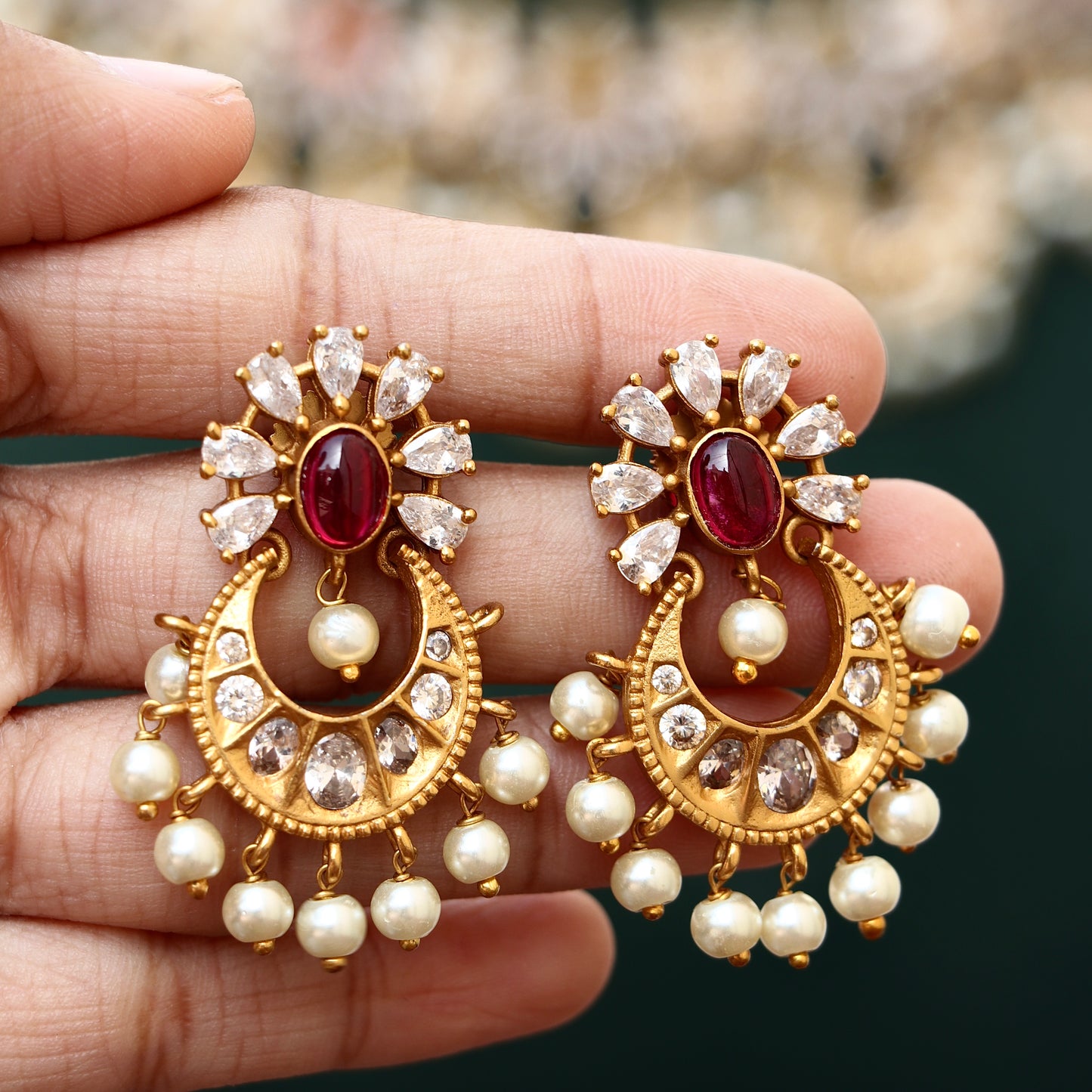 Stone Chandbali Necklace