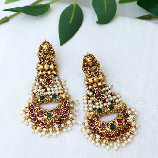 Stone Temple Long Earrings
